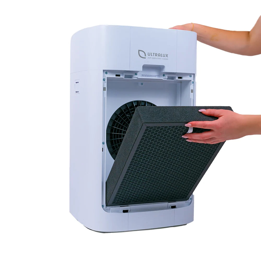Air Sentry 1000 white air purifier with black filter UltraLux logo on Tampa Home & Garden Store