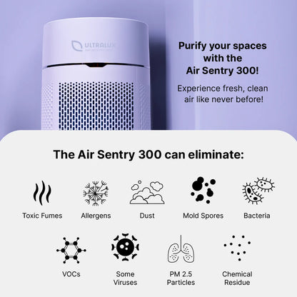 Air Sentry 300 air purifier by Emerge Survival, white cylindrical unit with perforated grille on Tampa Home & Garden Store