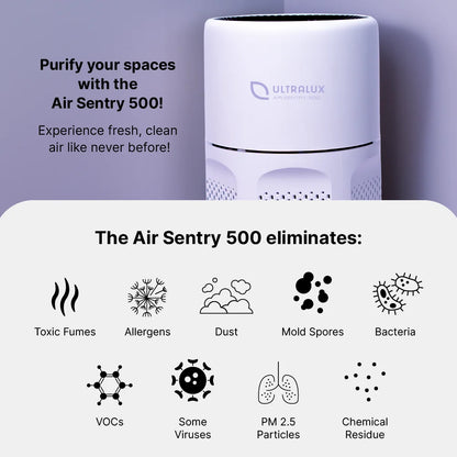 Air Sentry 500 white air purifier with Ultralux logo by Emerge Survival on Tampa Home & Garden Store