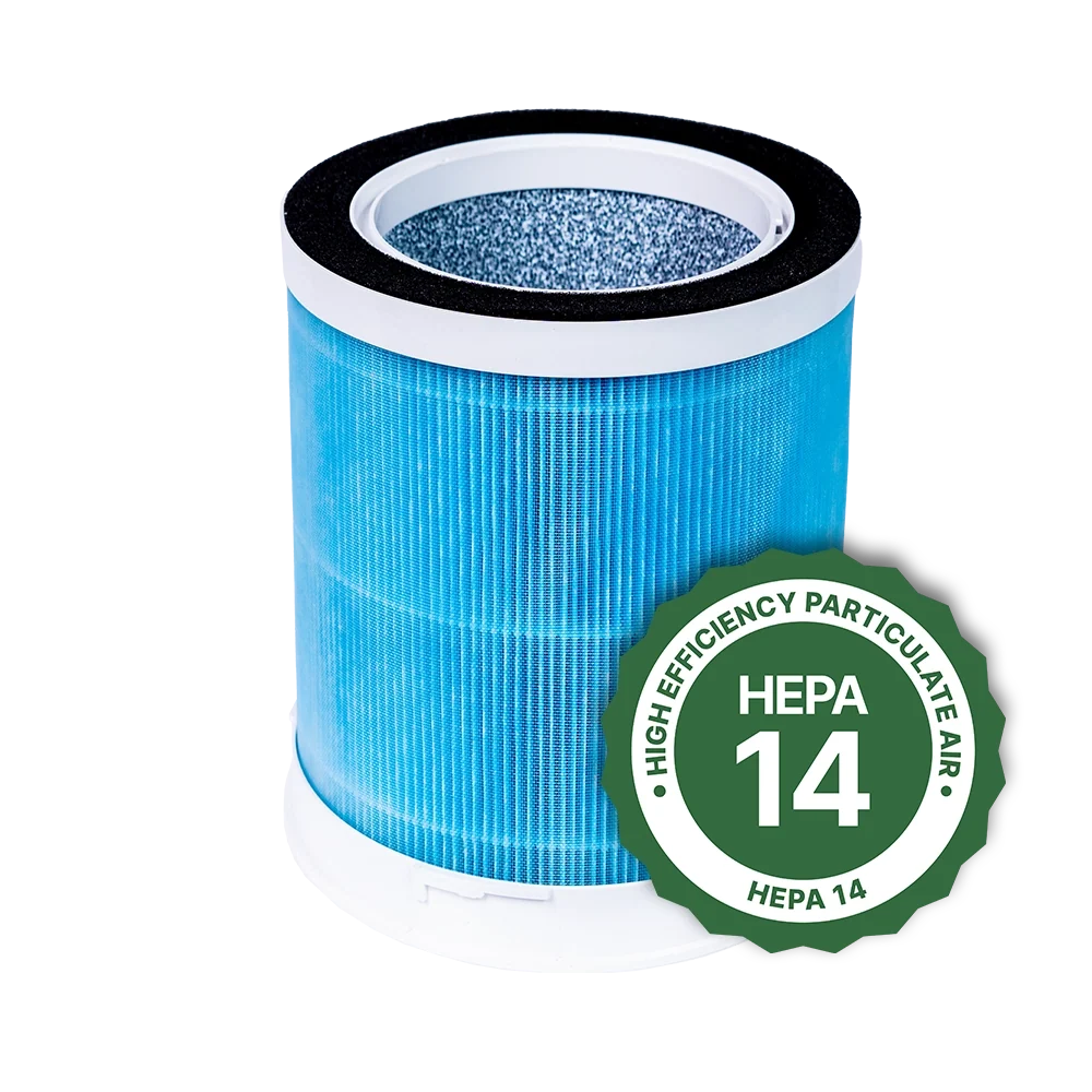 Air Sentry replacement filters blue media in white frame with black seal HEPA 14 badge on Tampa Home & Garden Store