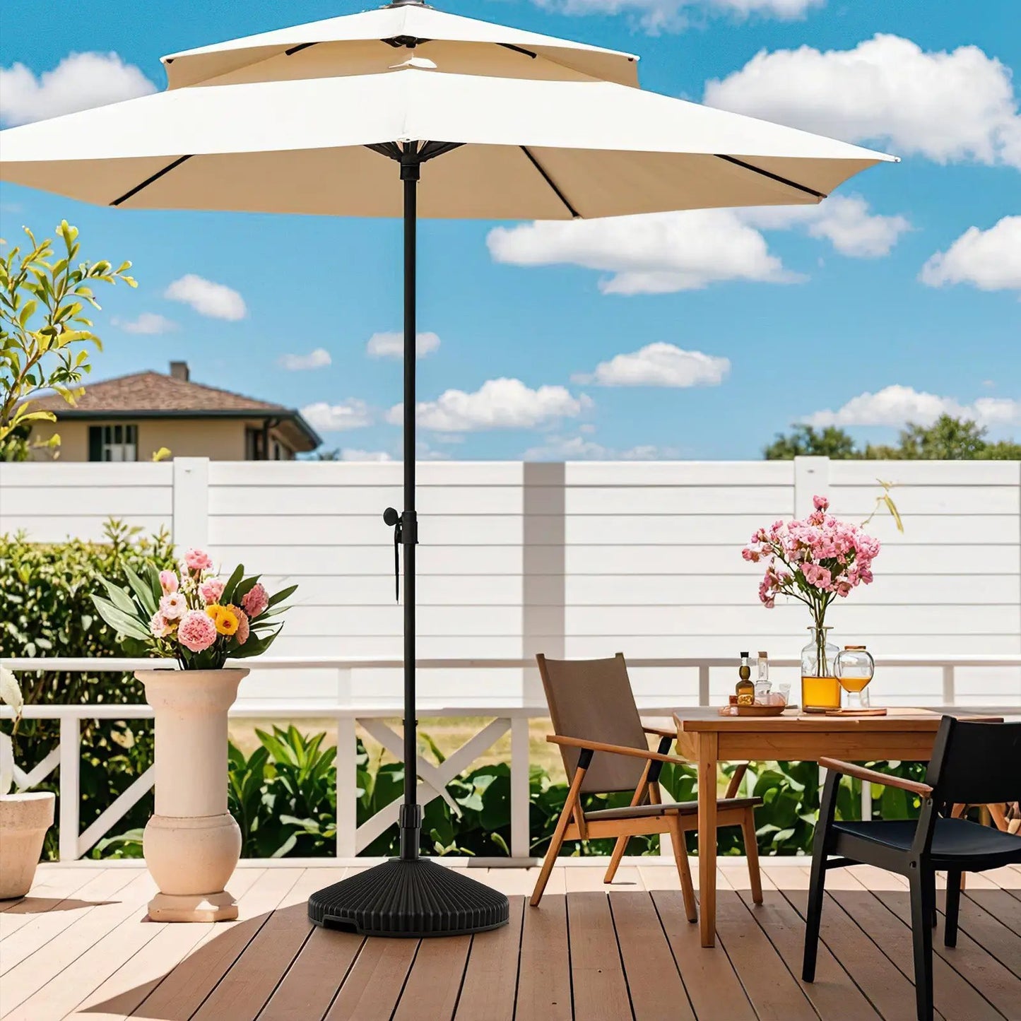 Outdoor Umbrella Base with Shell Texture Fill