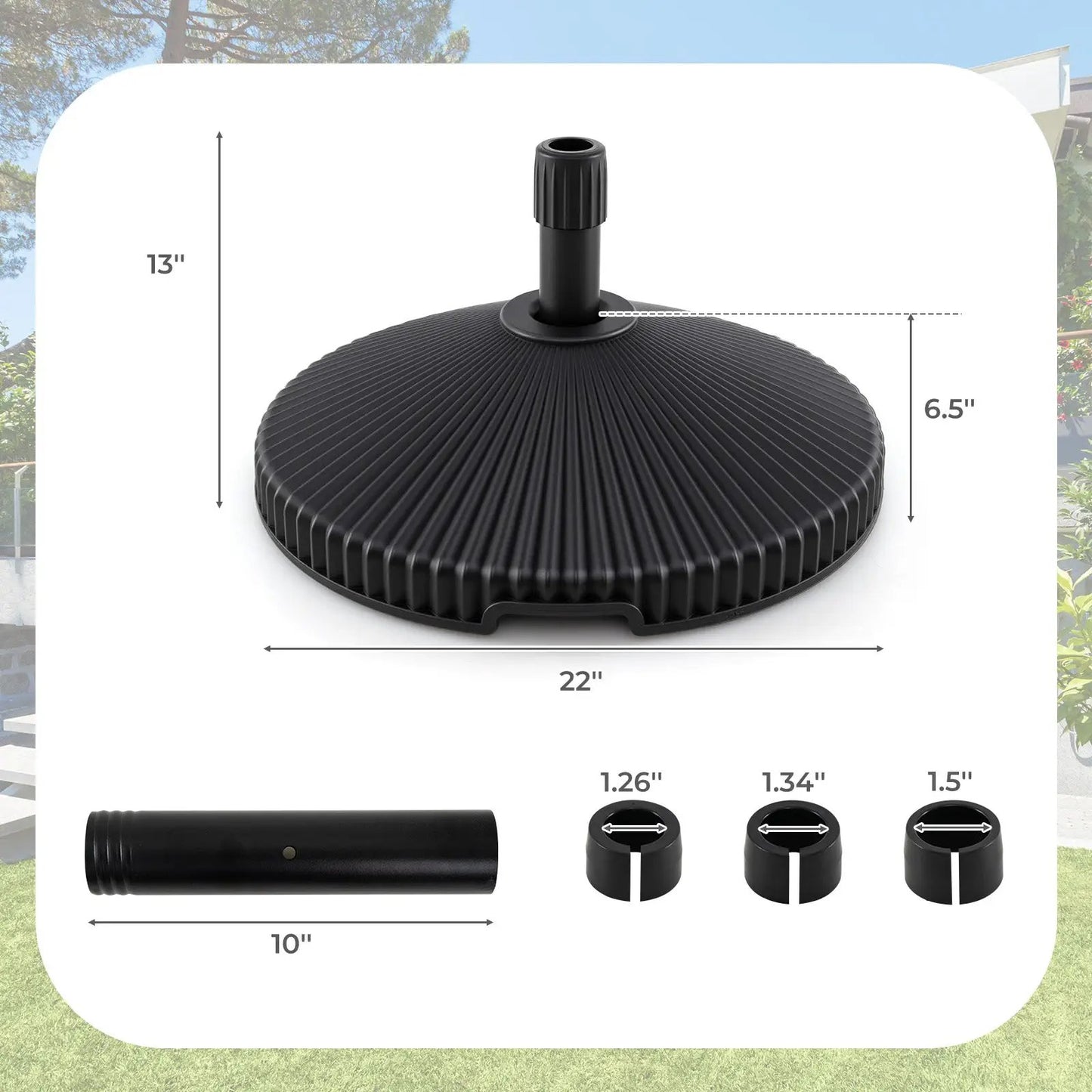 Outdoor Umbrella Base with Shell Texture Fill