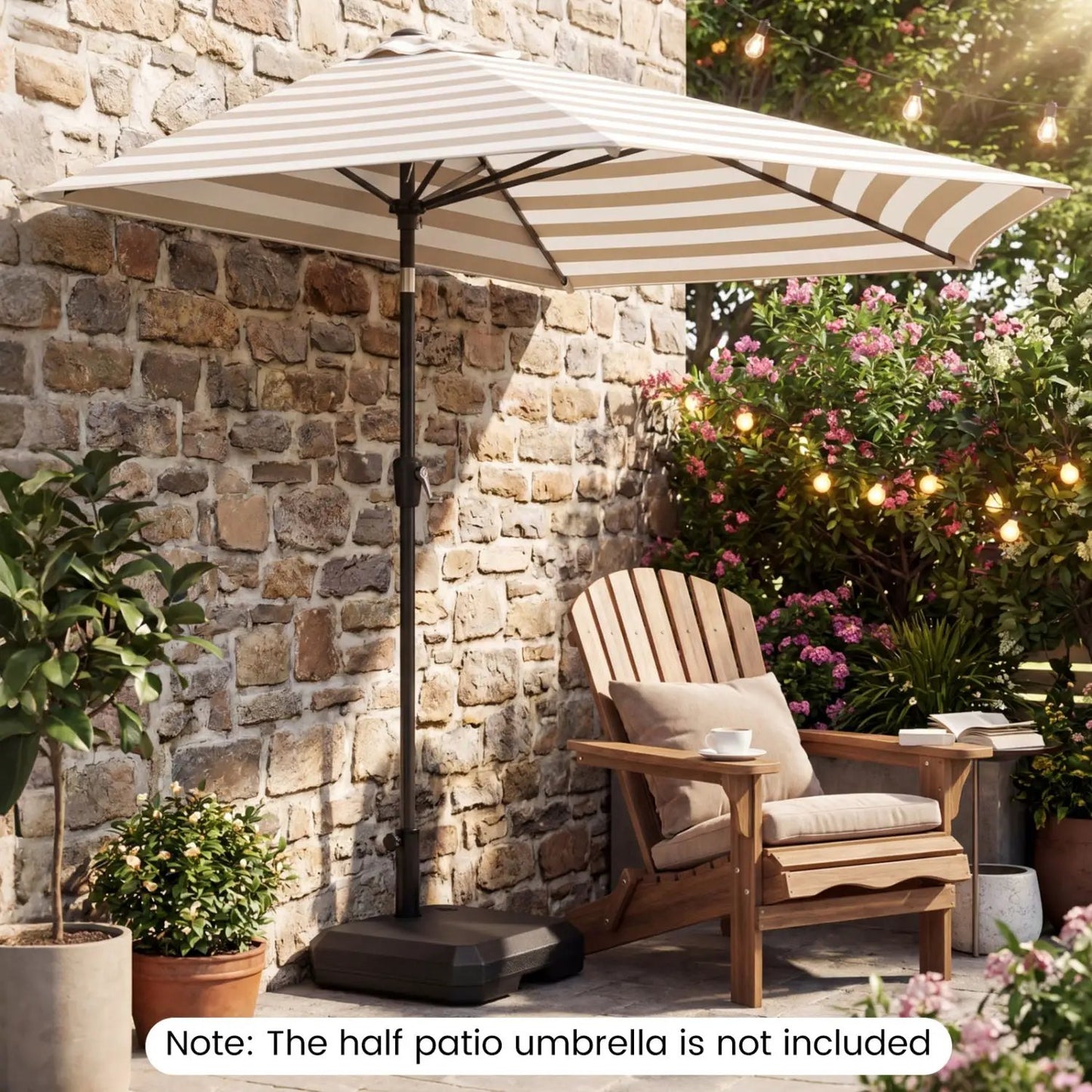 Water Fillable Umbrella Base for Half Patio
