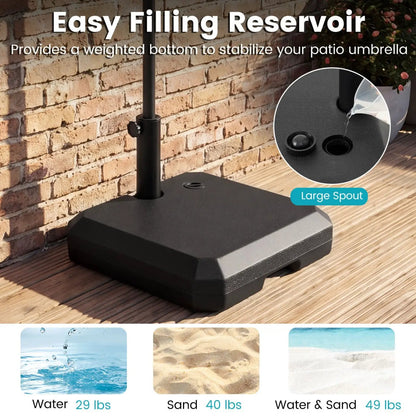 Water Fillable Umbrella Base for Half Patio