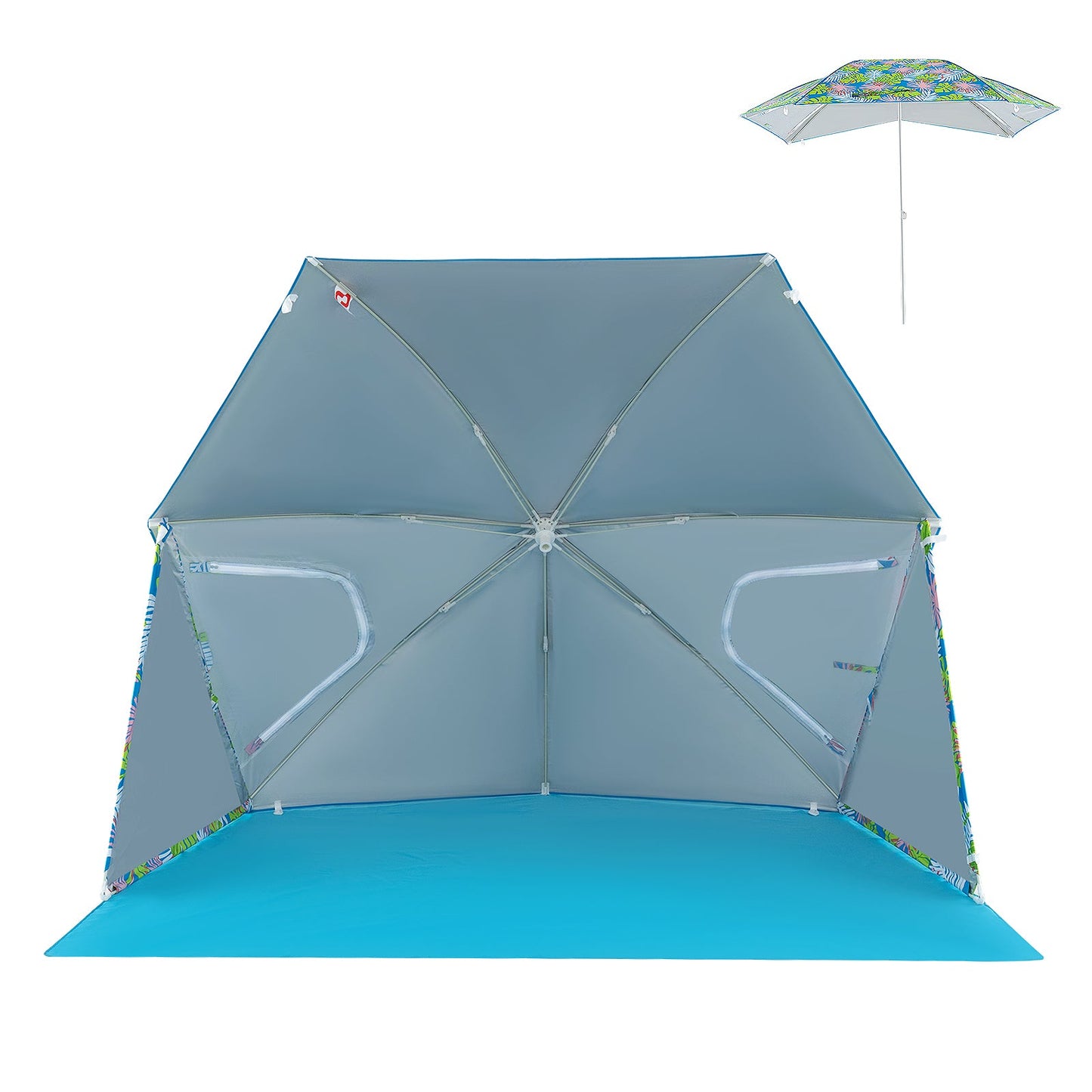 UPF50+ beach umbrella tent by GemGear in blue with pop-up design and carrying bag on Tampa Home & Garden Store
