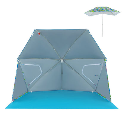 UPF50+ beach umbrella tent by GemGear in blue with pop-up design and carrying bag on Tampa Home & Garden Store