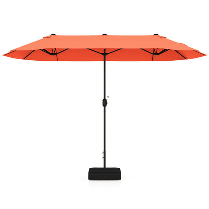 Sombrilla doble de 13 pies para patio con manivela - Beige