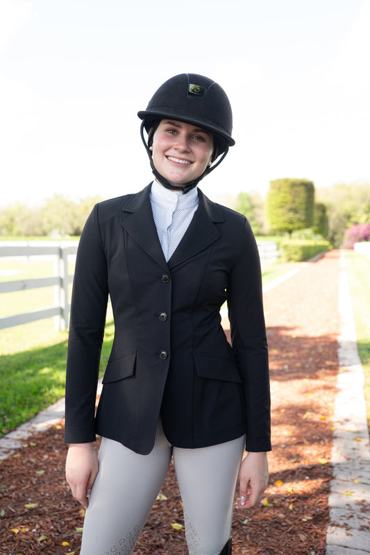 Grand Prix Ladies EQJ 3 Button Show Coat, NY Tech Fabric