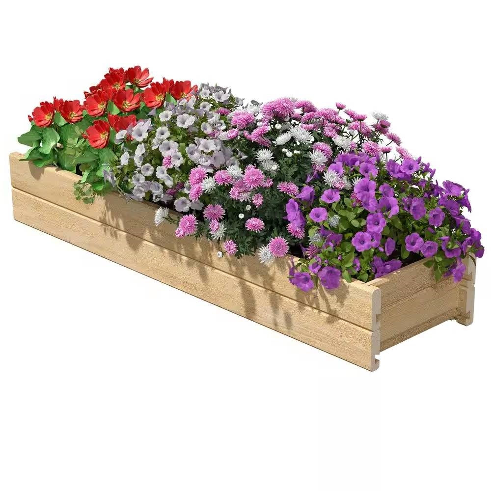 Unfinished Cedar Wood Garden Planter Box 46-inch x 11-inch - Made in USA - Tampa Home & Garden Store