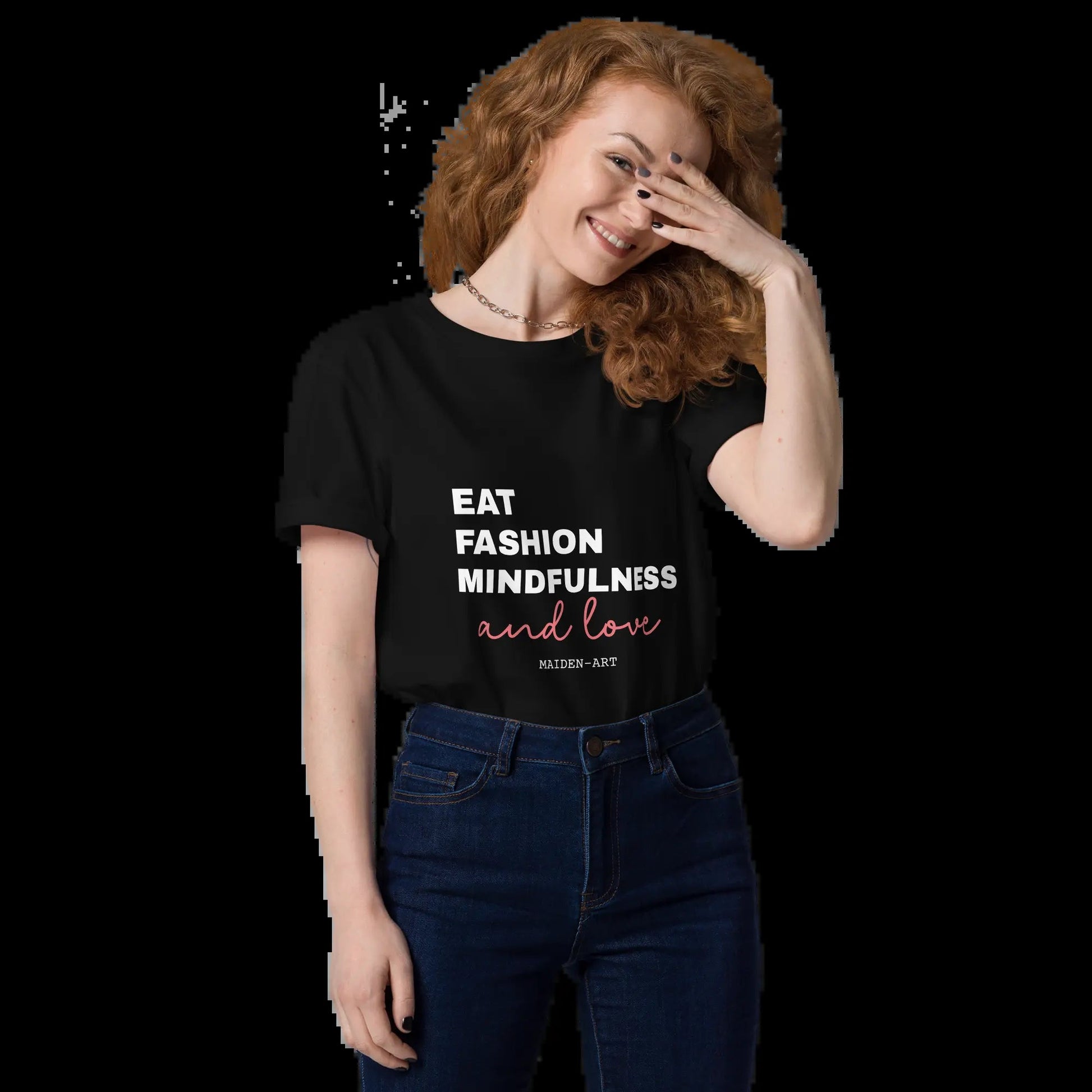 Unisex Organic Cotton T-Shirt –-Eat, Fashion Mindfulness and Love-– Eco-Friendly, Ethical & Stylish - Tampa Home & Garden Store