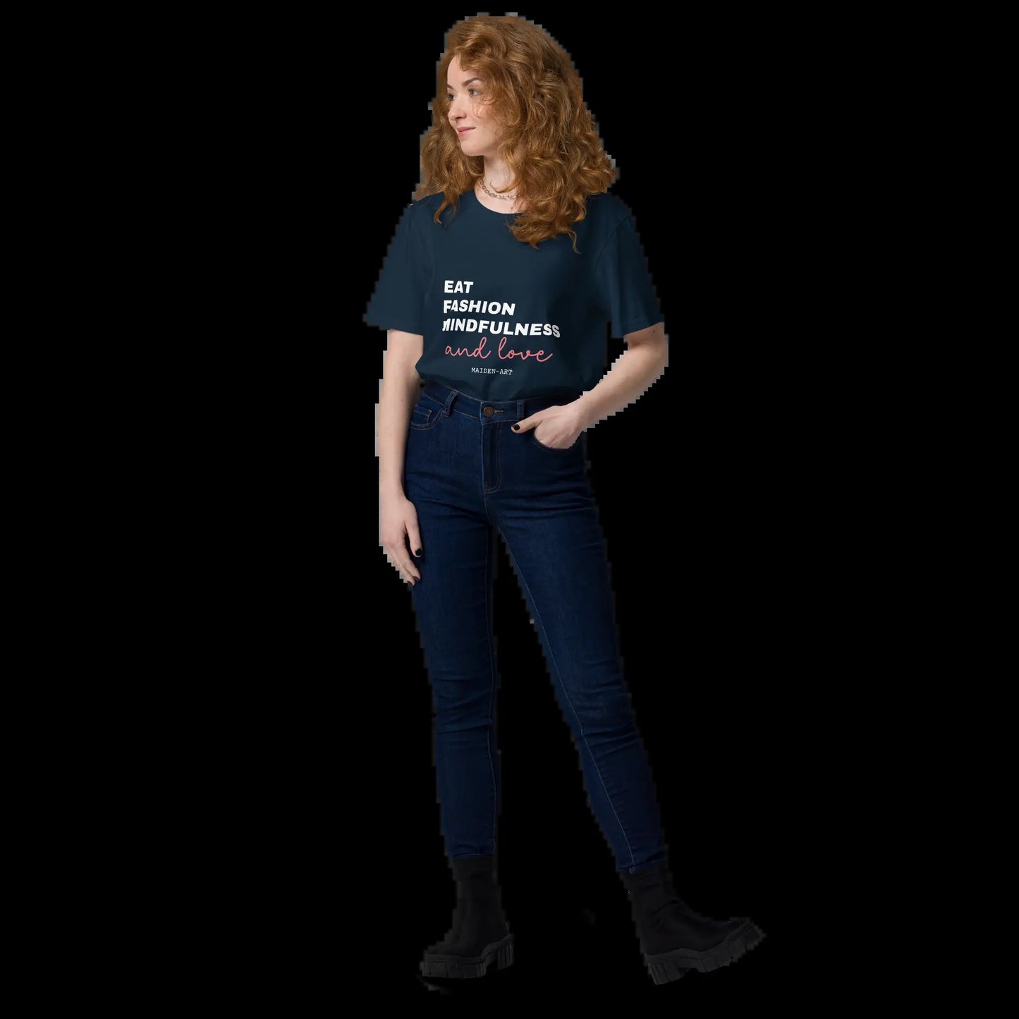 Unisex Organic Cotton T-Shirt –-Eat, Fashion Mindfulness and Love-– Eco-Friendly, Ethical & Stylish - Tampa Home & Garden Store