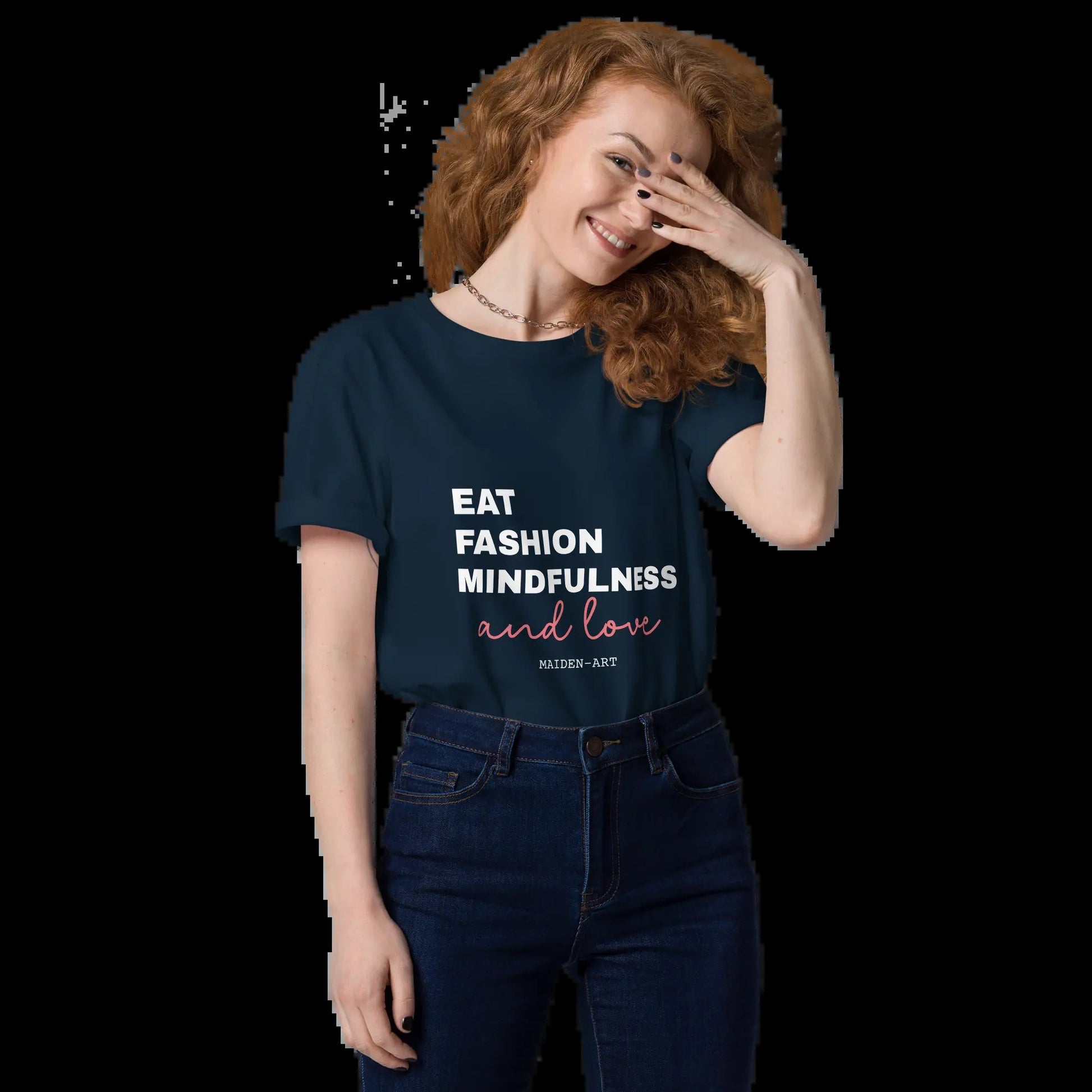 Unisex Organic Cotton T-Shirt –-Eat, Fashion Mindfulness and Love-– Eco-Friendly, Ethical & Stylish - Tampa Home & Garden Store