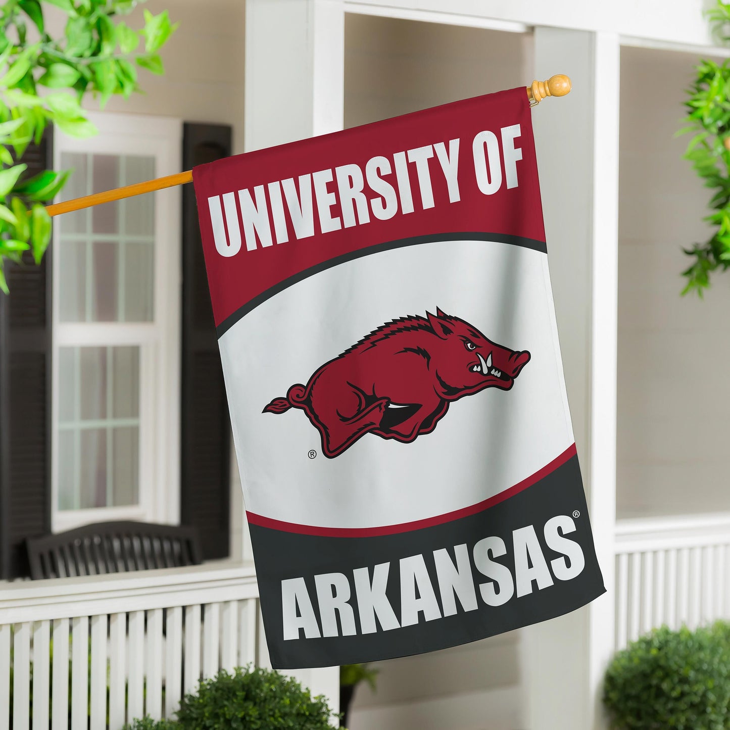 University of Arkansas Suede House Flag - Tampa Home & Garden Store