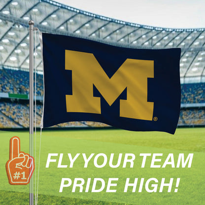 University of Michigan Single Sided Flag w/ 2 Grommets, 3'x5' - Tampa Home & Garden Store