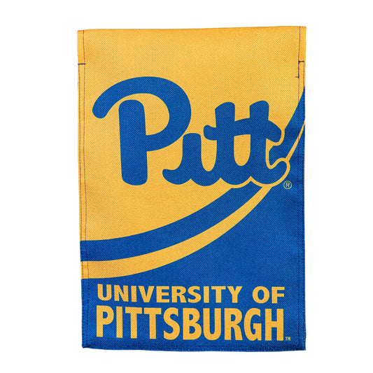 University of Pittsburgh Burlap Flag GDN Size - Tampa Home & Garden Store