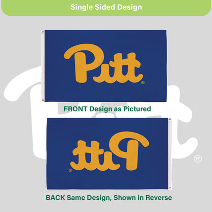 University of Pittsburgh Single Sided Estate Flag with 2 Grommets, 3'x5' - Tampa Home & Garden Store