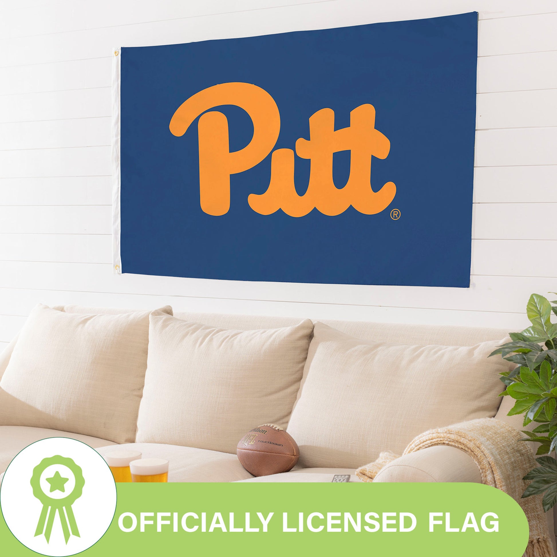 University of Pittsburgh Single Sided Estate Flag with 2 Grommets, 3'x5' - Tampa Home & Garden Store