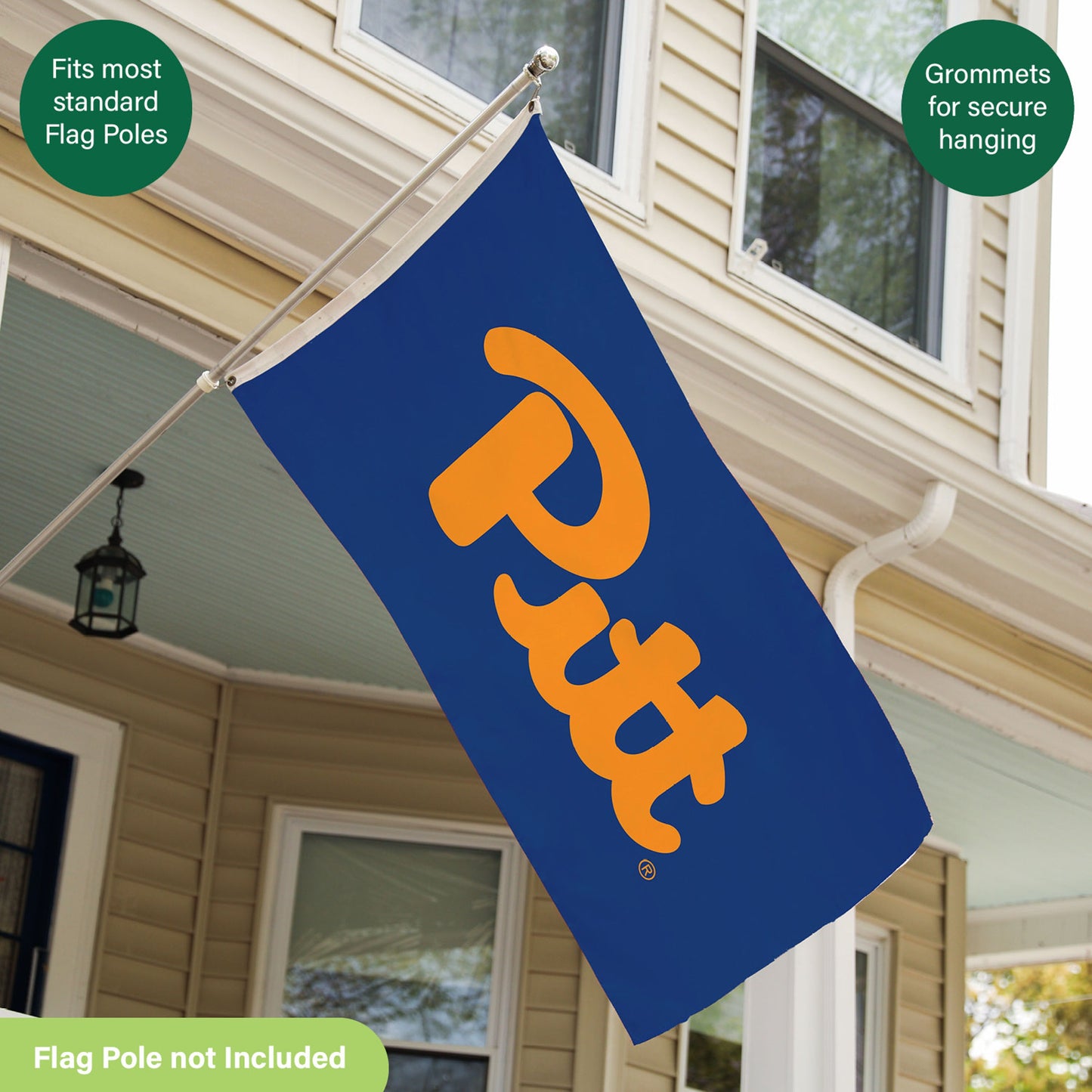 University of Pittsburgh Single Sided Estate Flag with 2 Grommets, 3'x5' - Tampa Home & Garden Store