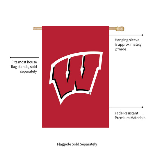 University of Wisconsin-Madison Applique House Flag - Tampa Home & Garden Store