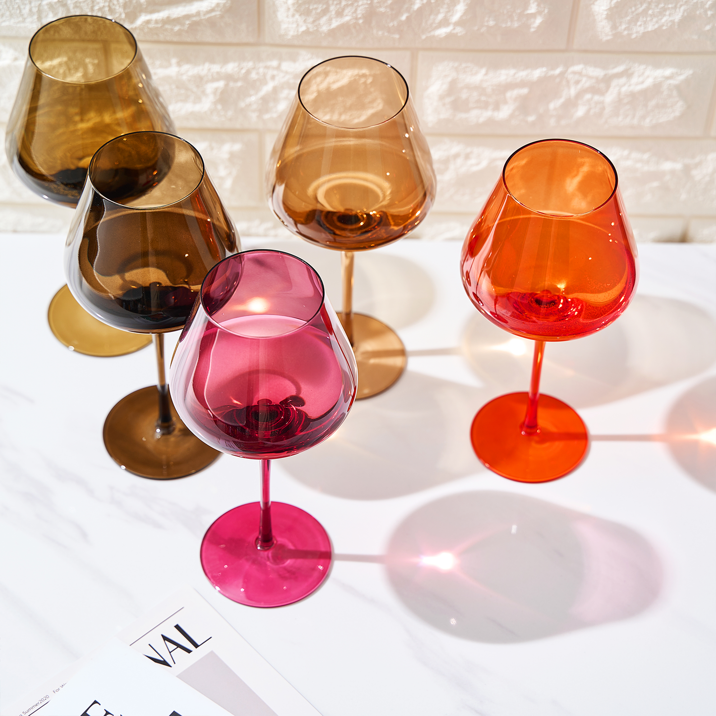 Stagioni Stemmed Wine Glasses Set of Five