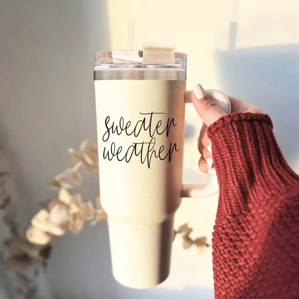 Sweater Weather 40oz Insulated Mug with Handle