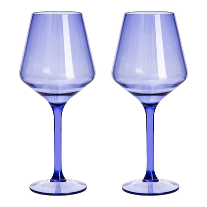 Saint Tropez Purple and Acrylic Stemmed Glasses