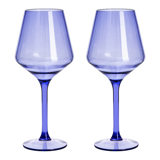 Saint Tropez Purple and Acrylic Stemmed Glasses