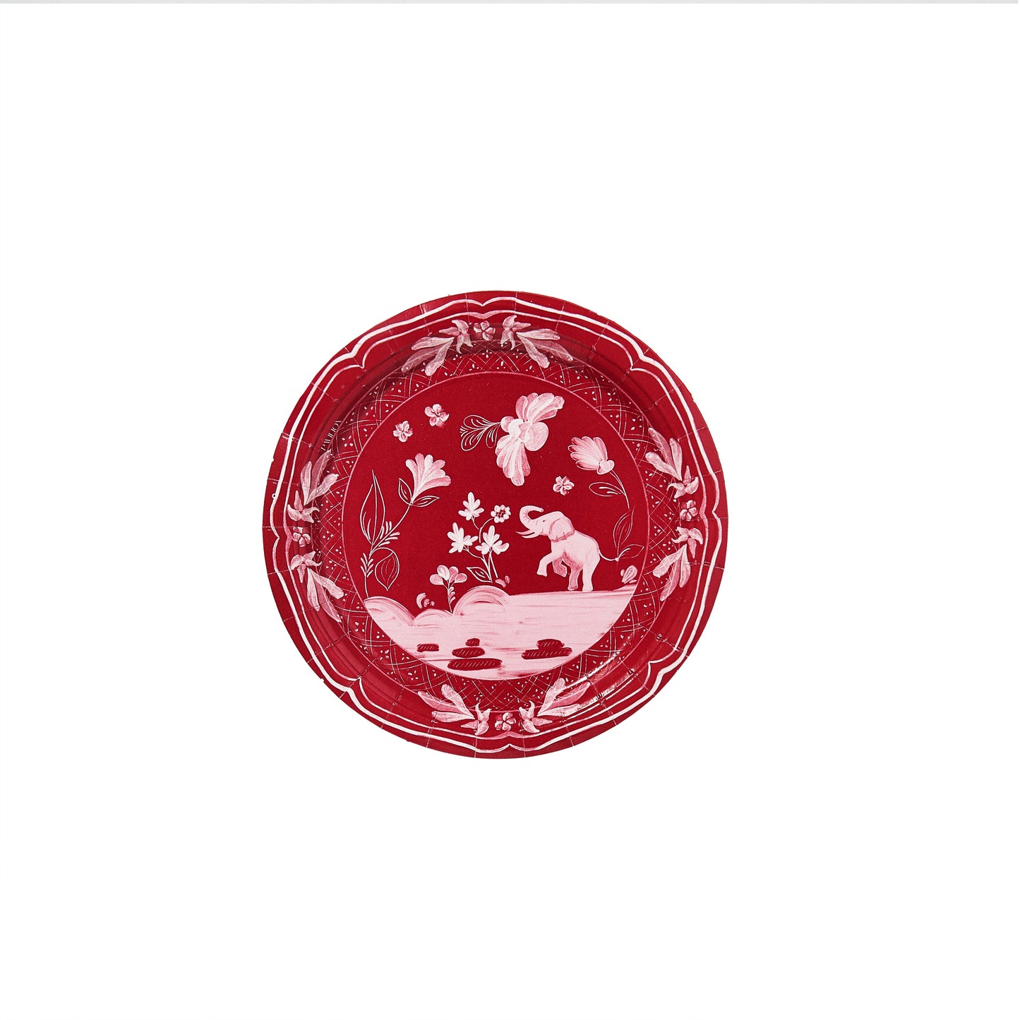 Paper plates Tuscaloosa Elephant mini hors d'oeuvre red floral design 50 pack Pavilion Paper on Tampa Home & Garden Store