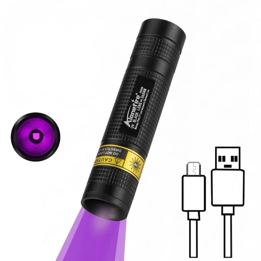 365nm UV Flashlight USB Rechargeable Mini Blacklight Pet Stain Detection - Tampa Home & Garden Store