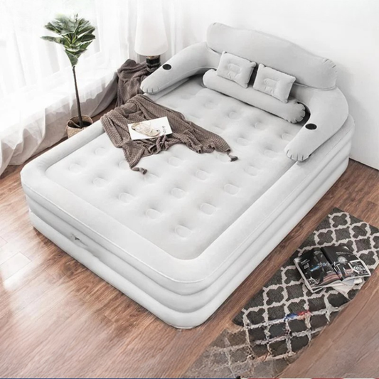 Air Mattress with Headboard Inflatable Bed Portable for Home Camping RV Travel - Tampa Home & Garden Store