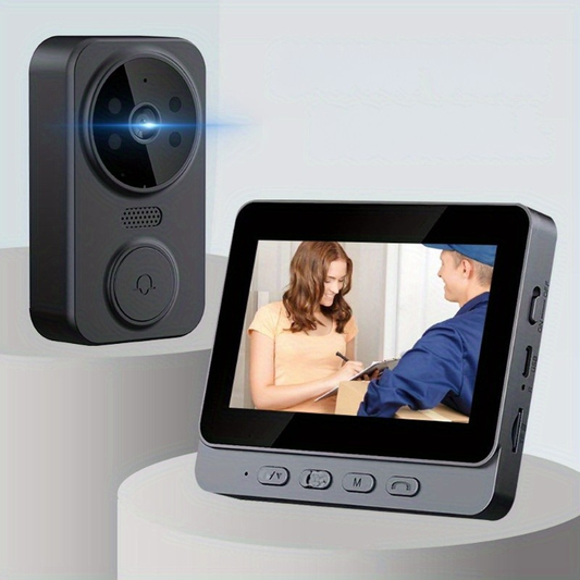 Wireless Video Doorbell with 4.3 Screen, HD Camera, Two-Way Audio & Night Vision - Tampa Home & Garden Store