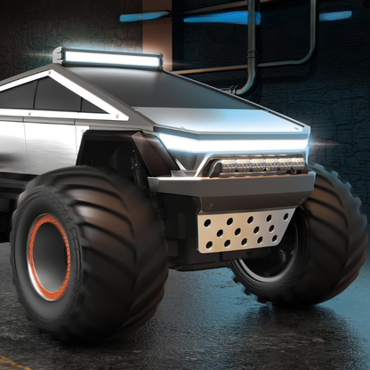 RC Monster Truck 4WD Remote Control Car Off-Road Toy with LED Lights for Kids 6+