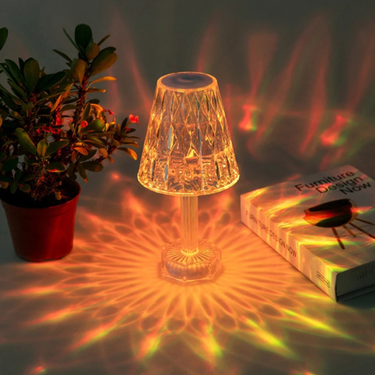 Diamond Crystal Projection Night Light USB Touch Control Bedside Desk Lamp Decor - Tampa Home & Garden Store
