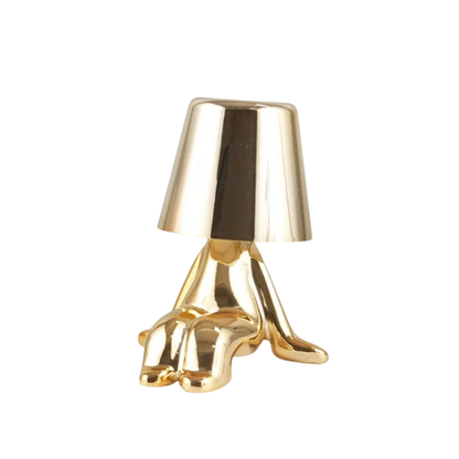 Nordic Golden Man Table Lamp LED USB Bedside Light Luxury Modern Room Decor
