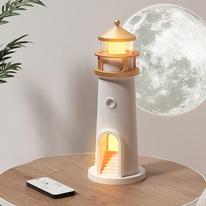 Moon Lamp Projection Lighthouse Night Light Bluetooth Music Remote Control Ambient Lamp