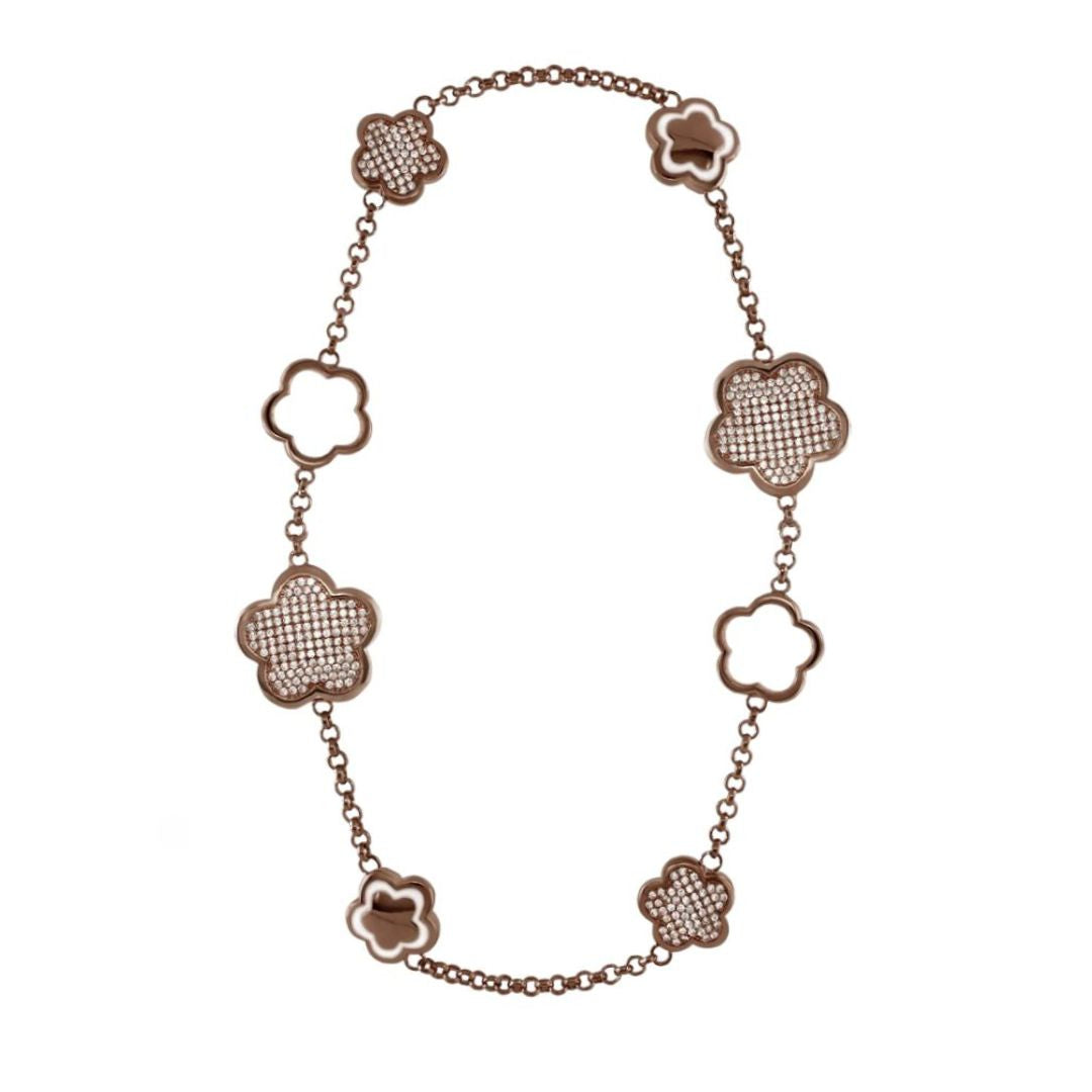 Shimmer and Glimmer short necklace with rose gold flower charms by Lauren G Adams on Tampa Home & Garden Store