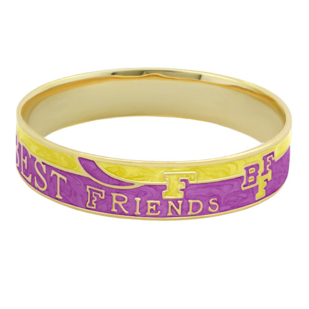 Best Friends bangle slip-on bracelet with gold-tone metal and purple enamel on Tampa Home & Garden Store