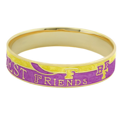 Best Friends bangle slip-on bracelet with gold-tone metal and purple enamel on Tampa Home & Garden Store