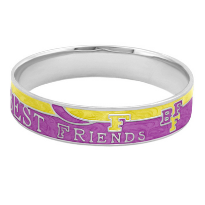 Best Friends bangle bracelet in purple enamel with yellow accents by Lauren G Adams on Tampa Home & Garden Store
