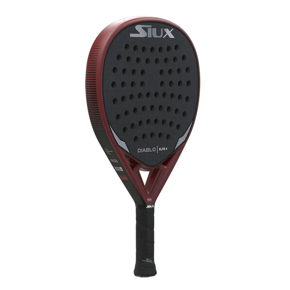 Padel racket Diablo Elite 4 by Siux USA, maroon frame with black perforated surface on Tampa Home & Garden Store