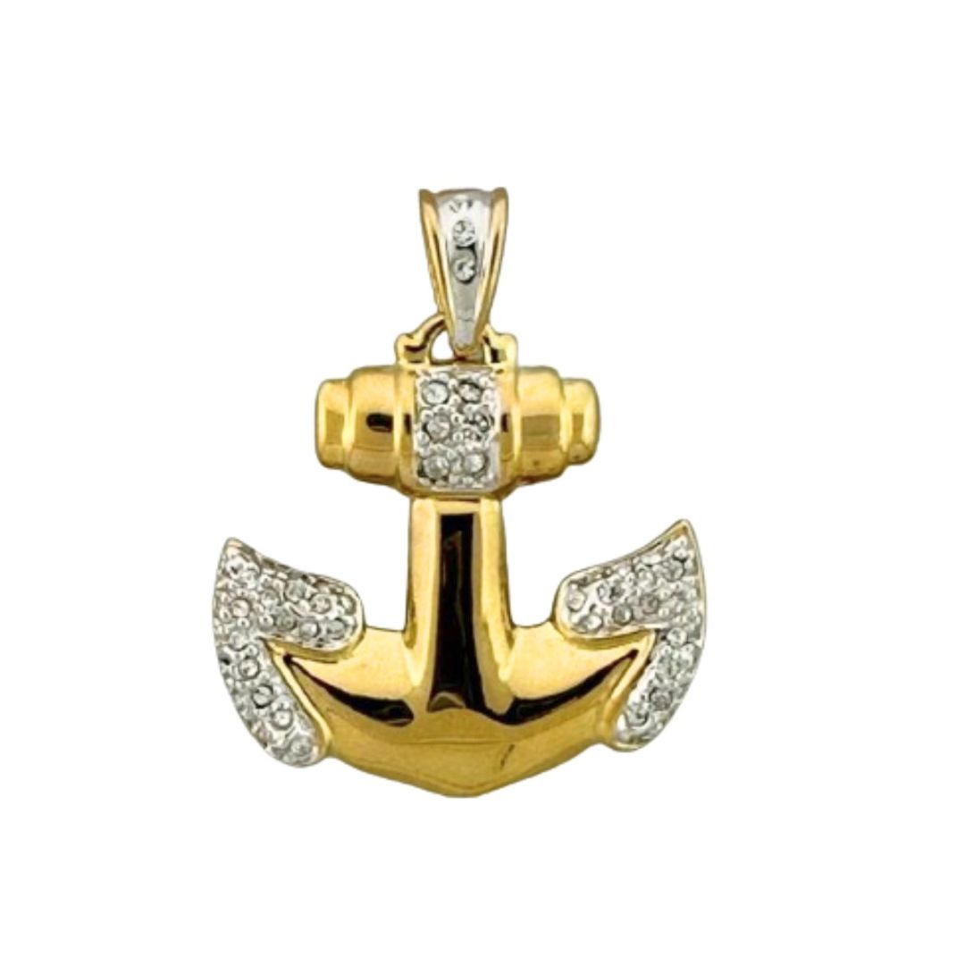 Anchor pendant charm in gold with diamond pave accents, Lauren G Adams on Tampa Home & Garden Store
