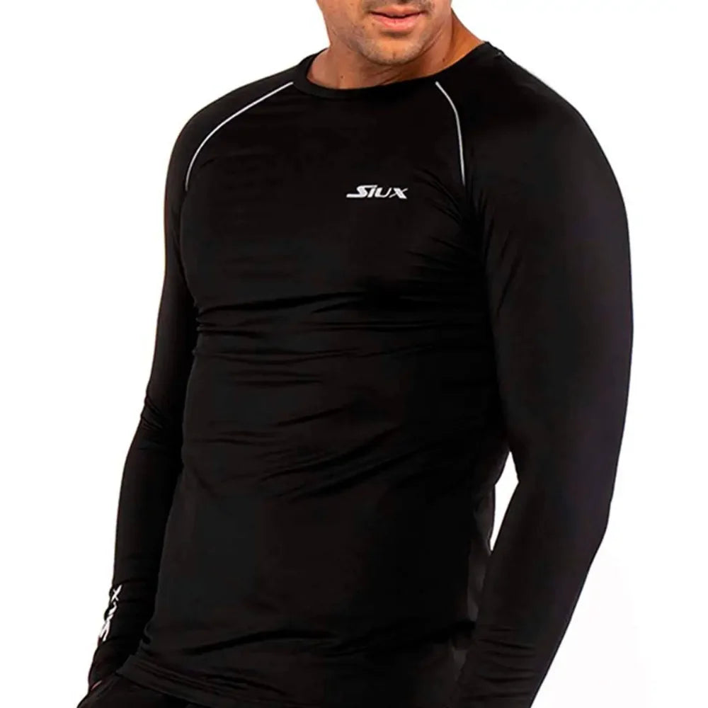 Hellion Crew Neck men's T-shirt by Siux USA in black with white shoulder piping on Tampa Home & Garden Store