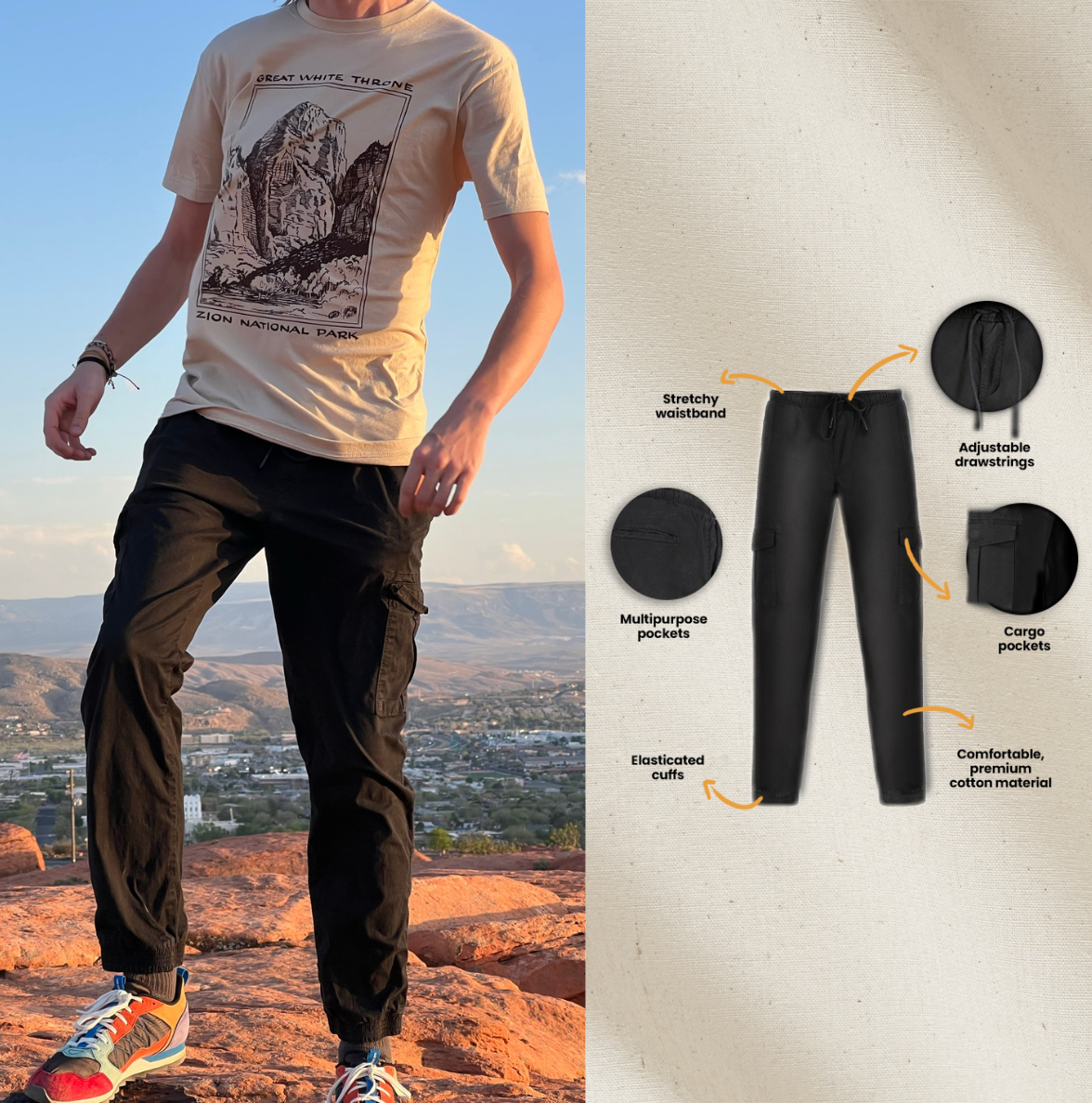 Pantalon de jogging cargo extensible