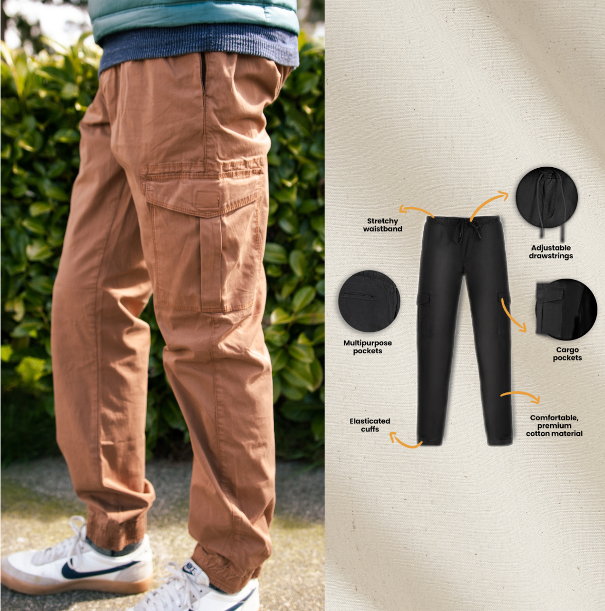 Pantalon de jogging cargo extensible