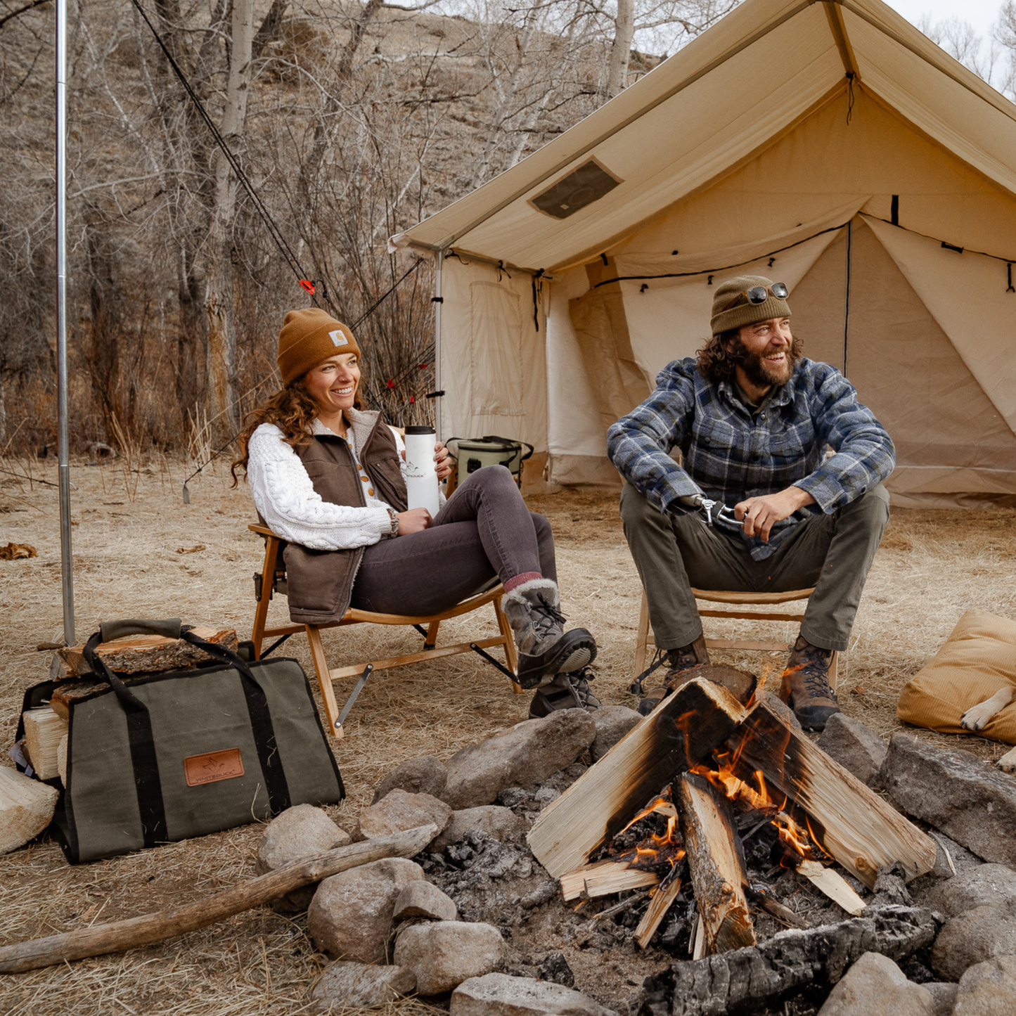 Rectangle Canvas Firewood Log Carriers
