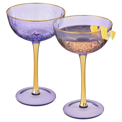Bellissimo Crystal Champagne Coupe Glass Set of 2