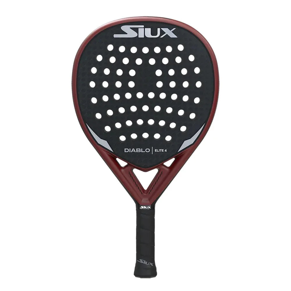 Padel racket Siux Diablo Elite 4 maroon frame with black perforated face and grip Siux USA on Tampa Home & Garden Store