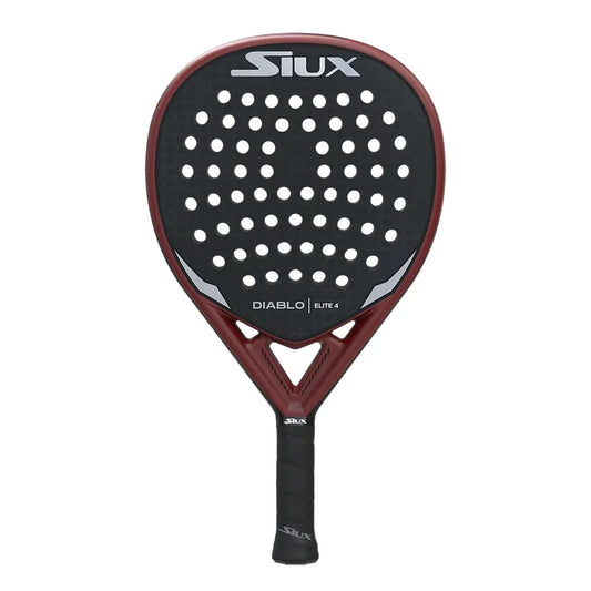 Padel racket Siux Diablo Elite 4 maroon frame with black perforated face and grip Siux USA on Tampa Home & Garden Store