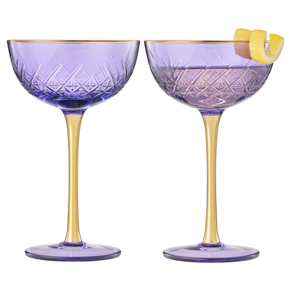 Bellissimo Crystal Champagne Coupe Glass Set of 2