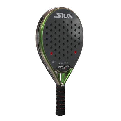 Spyder Lite Ctrl 3 Hard padel racket Siux USA black perforated face with green frame on Tampa Home & Garden Store